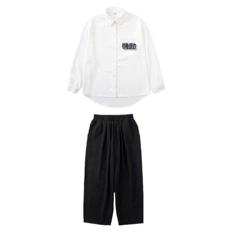 popping街舞衣服男童白色裤子儿童练功演出服locking服装嘻哈衬衫