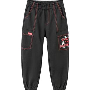 巴拉巴拉童装儿童加绒裤子男女童2026新款春装装宽松拜年服束脚裤