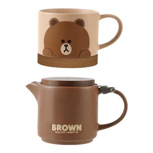 LINE FRIENDS茶杯陶瓷茶壶家用泡茶杯子水杯功夫茶咖啡杯茶具套装