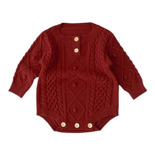 ins小月龄宝宝秋装衣服婴儿针织毛衣包屁衣1岁女宝男宝连体毛线衣