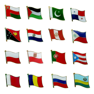 菲律宾 波兰 罗马尼亚等国家国旗小胸章 蝴蝶扣胸针 服饰装饰