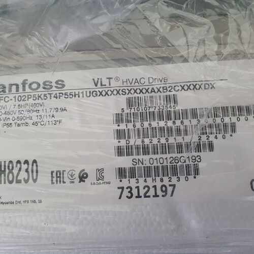 DANFOSS 134H8230 FC-102P5K5T4P55H1UGXXXXSXXAXB2CXXXXX SEALED