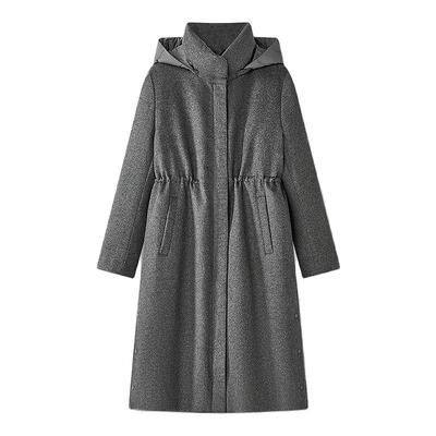 【白鹅绒】Laurel劳芮新款丝驼绒高领长款羽绒服LWD366L04100