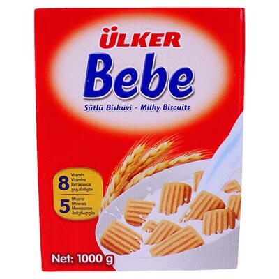 ULKER宝贝Bebe牛奶饼干1KG盒装