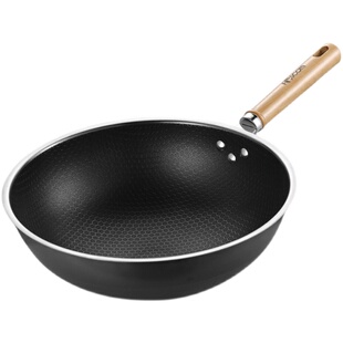 富硒康厨具铁锅蜂窝不粘铁锅家用圆底防滑少油烟锅具燃煤气灶专用