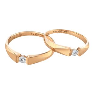 梵尼洛芙 曙光18k金钻戒男情侣对戒定制婚戒对戒求婚结婚男戒一对