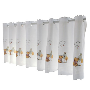 免打孔半截窗帘短窗帘纱帘半帘咖啡帘美式厨房阳台小窗帘短帘遮光