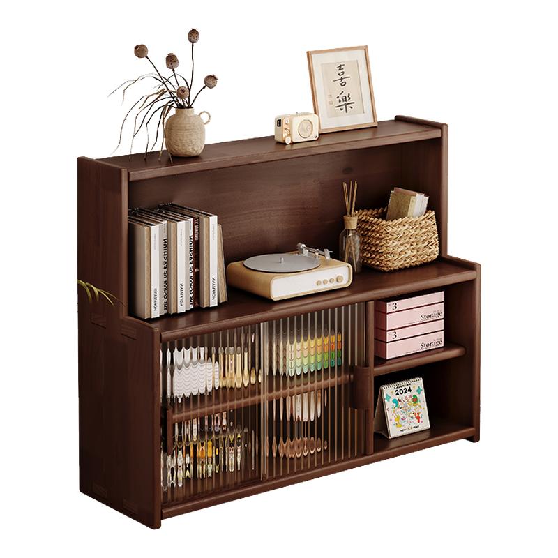 实木飘窗柜收纳储物柜子家用阳台改造窗台中古风书架日式防尘书柜