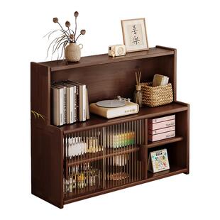 实木飘窗柜收纳储物柜子家用阳台改造窗台中古风书架日式防尘书柜