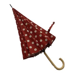 vintage港式·长柄雨伞女波点16骨加大折叠自动加固结实晴雨两用