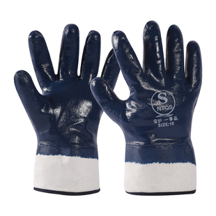 耐油防水劳保工作手套加厚丁腈耐磨修车耐酸碱机修石油化工实验室