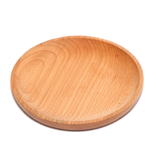 圆杯盘木质托盘茶盘家用木盘水杯圆形酒店茶杯木盘子木制小咖啡盘