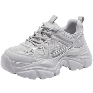 骆驼女鞋2025春季新款厚底白色老爹鞋百搭增高爆款欧货休闲鞋女款