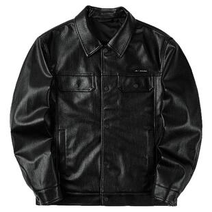 HLA/海澜之家秀场同款山不在高翻领休闲夹克26春夏新pu皮衣外套男