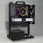 机全铝水冷风冷立卧平台 itx台式 开放式 机箱matx铝合金创意个性