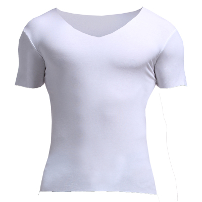 男士莫代尔短袖T恤大v领打底衫