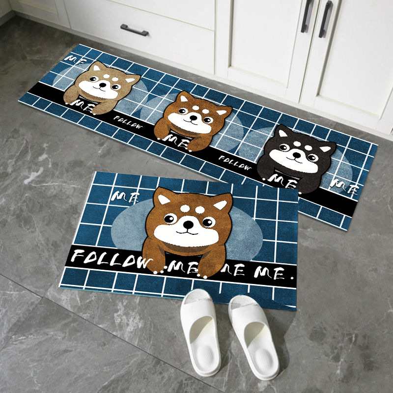 厨房地垫吸水吸油长条风格地毯防滑耐脏加厚家用北欧脚垫门口进门