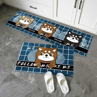 厨房地垫吸水吸油耐脏门口风格 北欧防滑加厚家用长条地毯进门脚垫