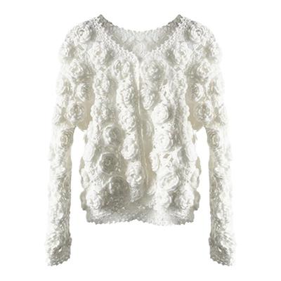 JACQUESWEI马海毛立体花朵毛衣