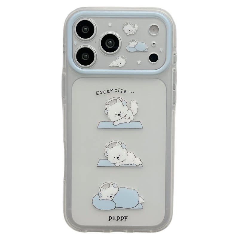 MoreRex软萌治愈耳机睡觉小狗卡通适用苹果18手机壳iphone17promax新款18pro简约15全包防摔保护套14少女心16