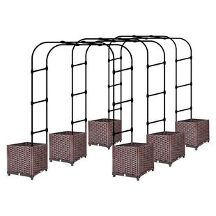 花架拱门爬藤葡萄架不锈钢铁艺花箱架阳台户外拱形支架种植箱架子