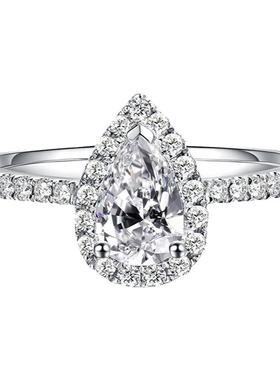 银镀铂金水滴型戒指镶嵌