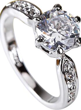 仲夏之晶仿真莫桑钻戒指女钻戒