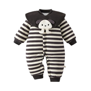 婴儿200g夹棉连体衣秋冬季加厚棉服保暖棉衣男女宝宝哈衣冬季爬服