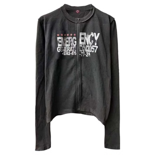 DETW26SS* “红星”08标语【拉链反缝】棉麻面料230g特黑正肩长袖