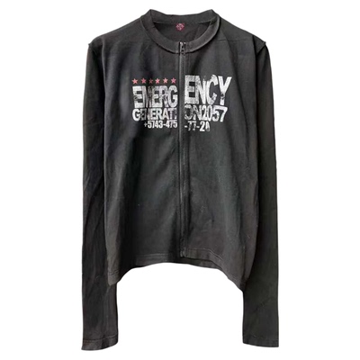 DETW26SS*红星拉链标语反缝长袖