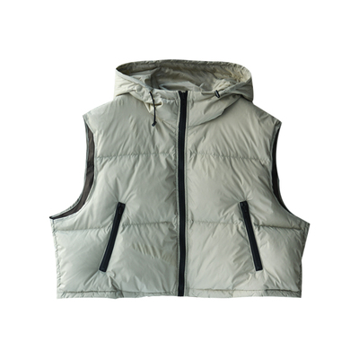 简约撞色加厚保暖羽绒连帽马夹