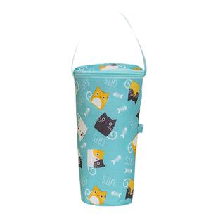 学生便携手提奶茶杯袋咖啡水杯保温杯套防烫保冷加厚铝箔带吸管口