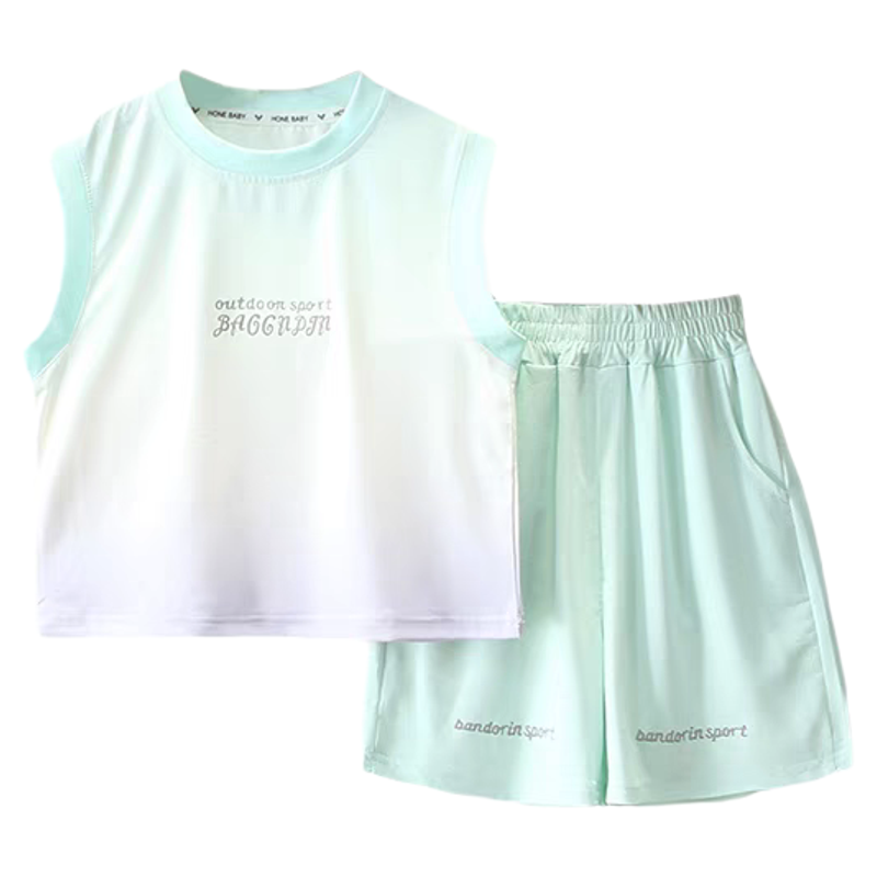 女童速干运动套装夏中大童2025新款儿童夏季无袖背心篮球服两件套