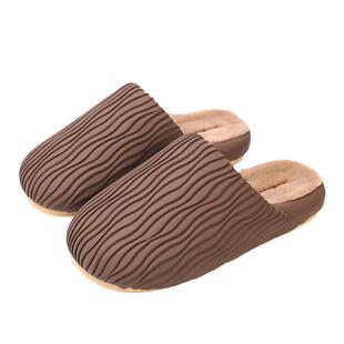 买一送一棉拖鞋女秋冬季新款防水软底居家加绒保暖高级情侣棉拖男