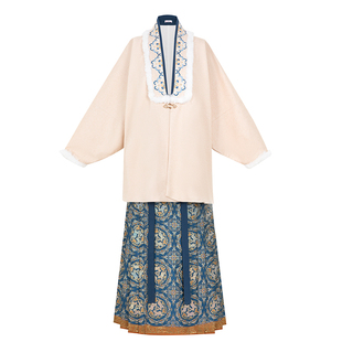 花朝记｜三兔共耳合领短袄｜秋冬加绒汉服｜满地妆花｜明制马面裙