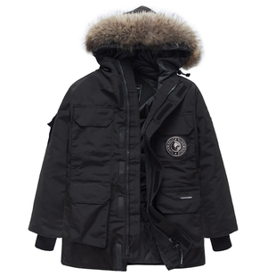 2025新款户外工装羽绒服女派克服石墨灰2大码加厚男女同款外套