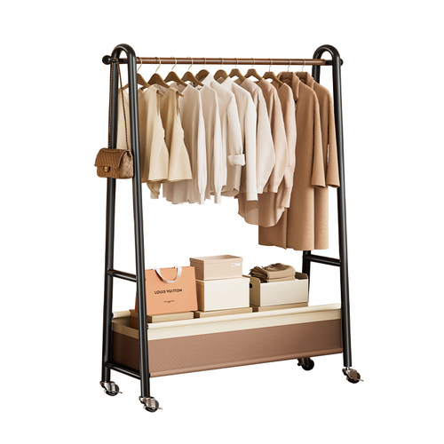 卧室落地衣架室内房间挂衣架家用衣服收纳架客厅铁艺可移动衣帽架