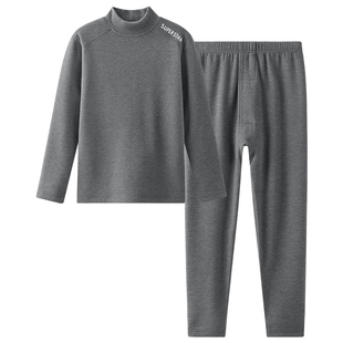 英博伦蚕丝羊绒男童保暖秋衣秋裤冬季儿童加厚内衣套装中大童打底