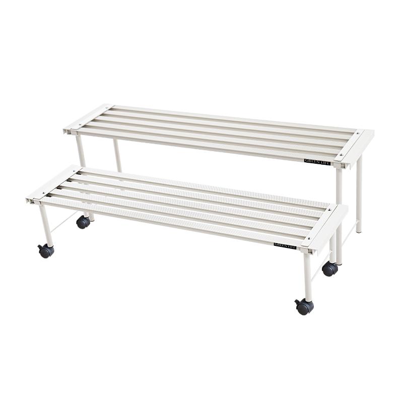 户外铝合金花架庭院阳台防锈落地式种植架滑轮移动阶梯式花盆托架