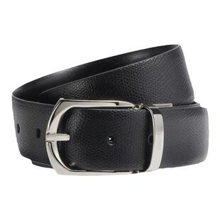 礼物ZEGNA杰尼亚皮带黑色皮革商务通勤双面男士皮带3.5CM宽