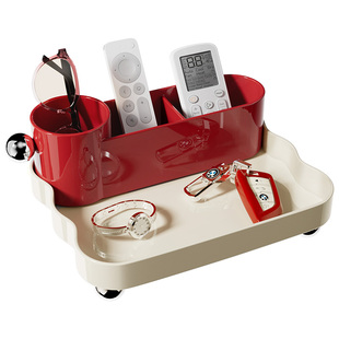 遥控器收纳盒客厅茶几轻奢高档抽纸盒一体桌面放钥匙床头柜置物架