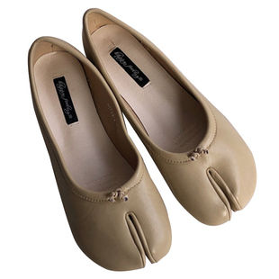 平底小众豆豆单鞋女鞋子2025年新款春夏季浅口船鞋马蹄分趾猪蹄鞋