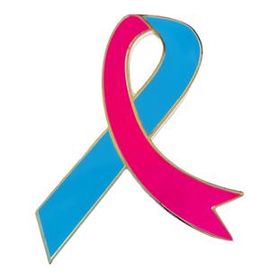 现货粉蓝丝带胸针宫颈生殖健康防治活动标志别针金属徽章可定制