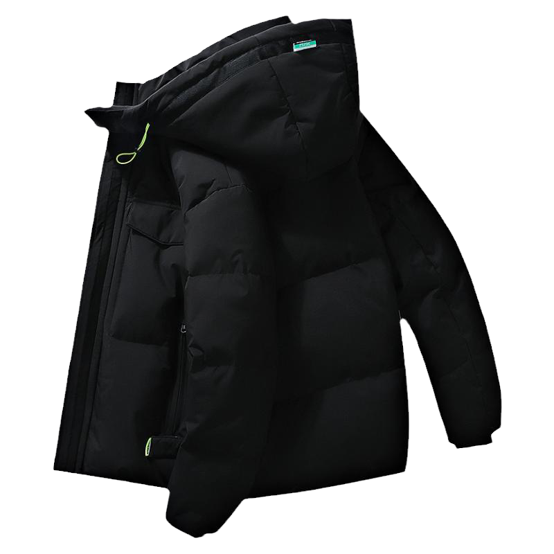 罗蒙加厚加绒羽绒服男短款连帽2024新款青少年学生鸭绒保暖外套