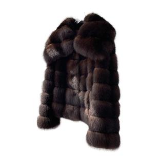 俄罗斯紫貂满天星大满环保裘皮大衣仿皮草外套女2025新款天使之翼