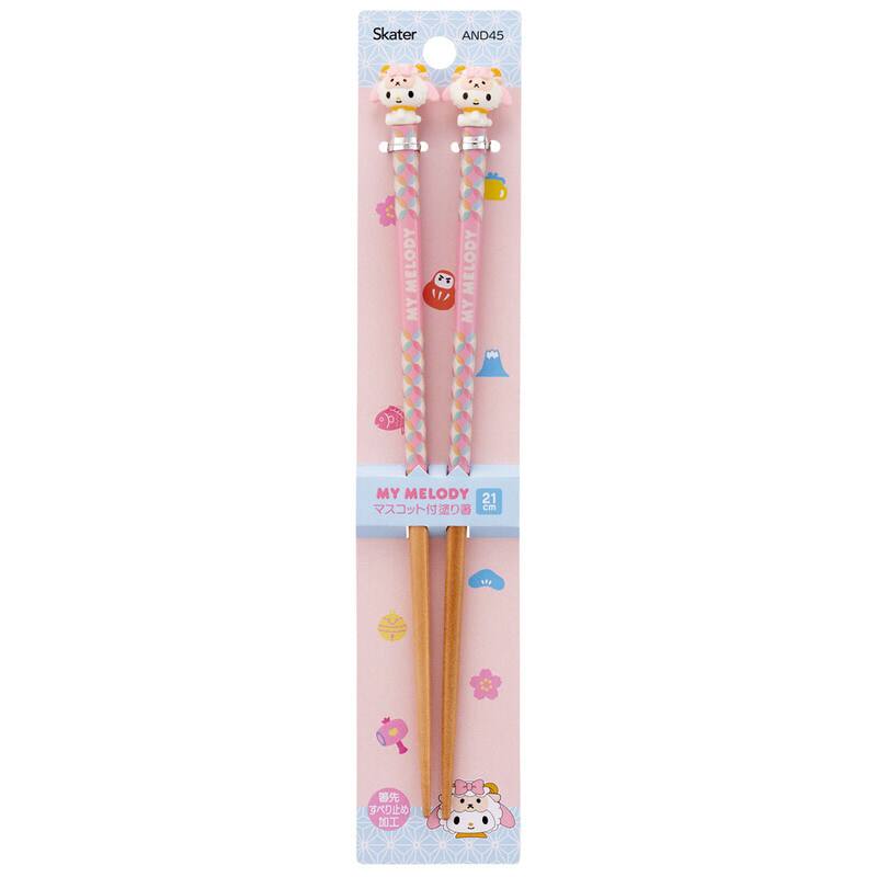 日本skater三丽鸥限定十二生肖kitty美乐蒂家用木筷卡通筷子21cm