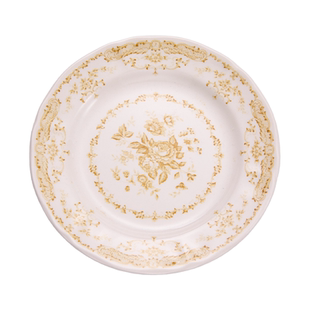 德国LID Home古典玫瑰釉下彩陶餐具深盘碗椭圆盘杯碟松石绿黑红色