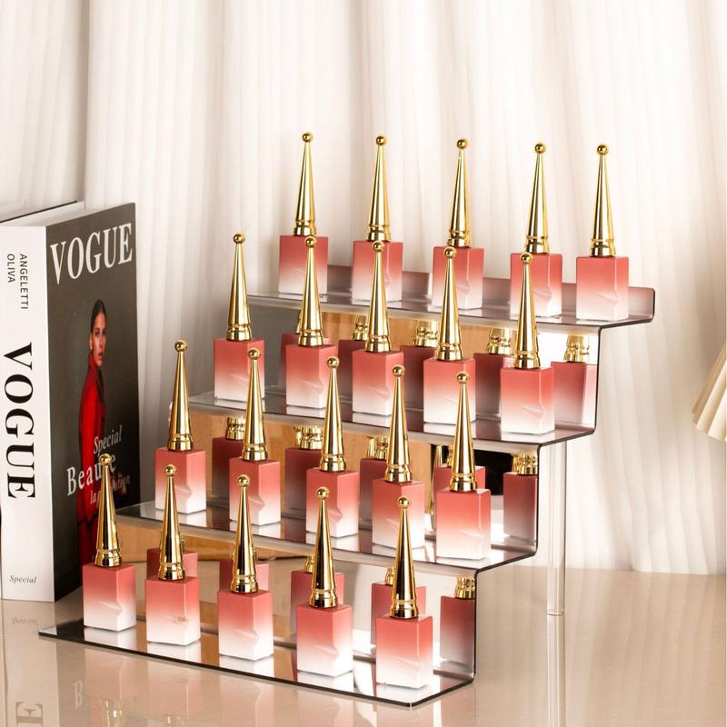 亚克力阶梯收纳架子化妆品置物架多层手镜面办透明展示陈列模型