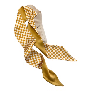 黄色系温柔色春夏新款2023多功能装饰小丝巾女法式发带领巾绑包