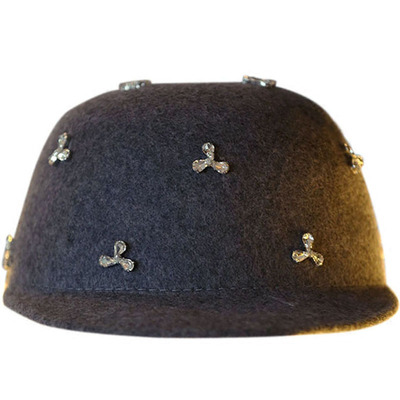 欧洲站灰色装饰图案四季鸭舌帽